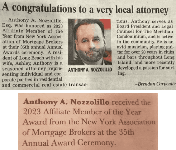 Anthony A. Nozzolillo, Esq. NYAMB 2023 News