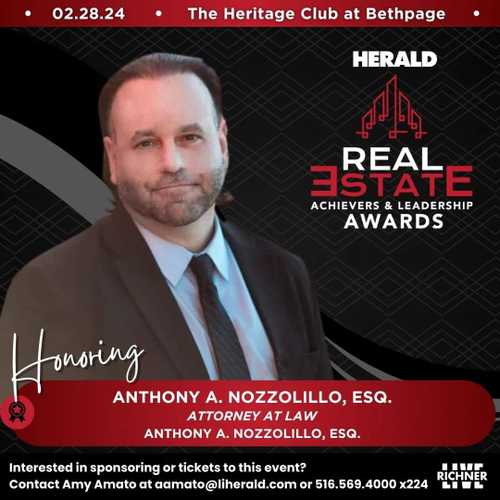 Anthony A. Nozzolillo, Esq. - Real Estate Achievers & Leadership Awards 2024
